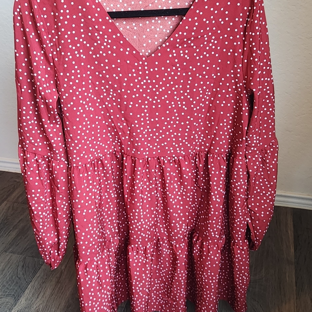 Red Dress with White Polka Dots